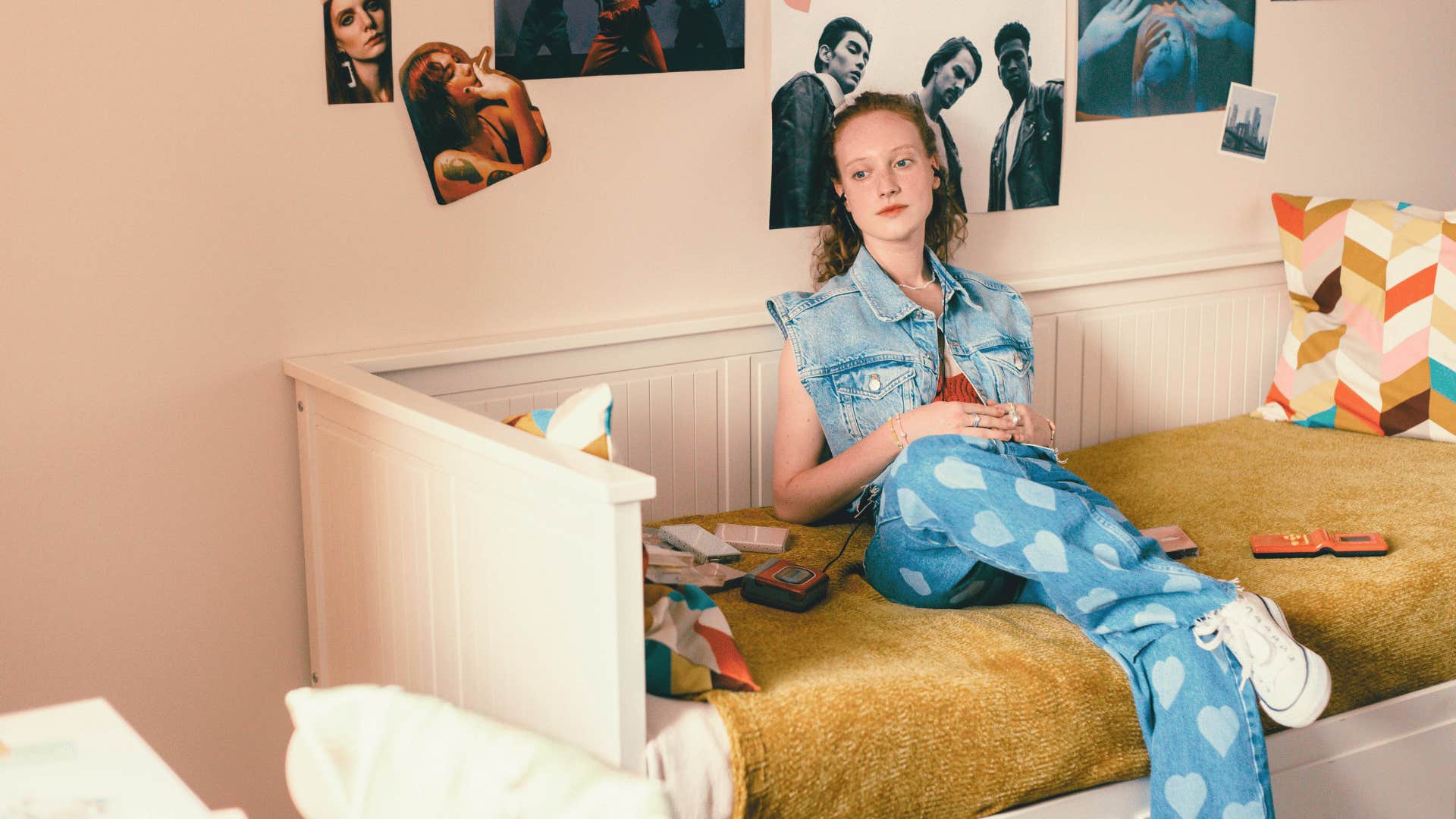 teenage woman relaxing in her bedroom