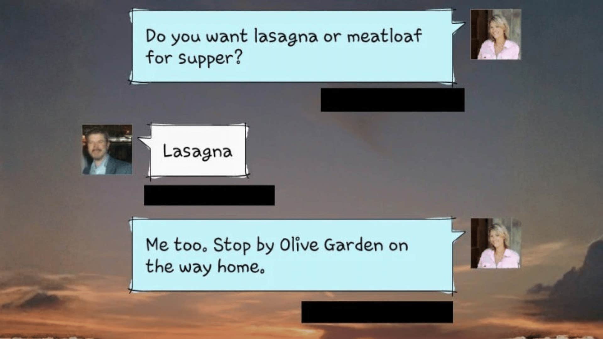 text message on the way to a man's heart is through their stomach