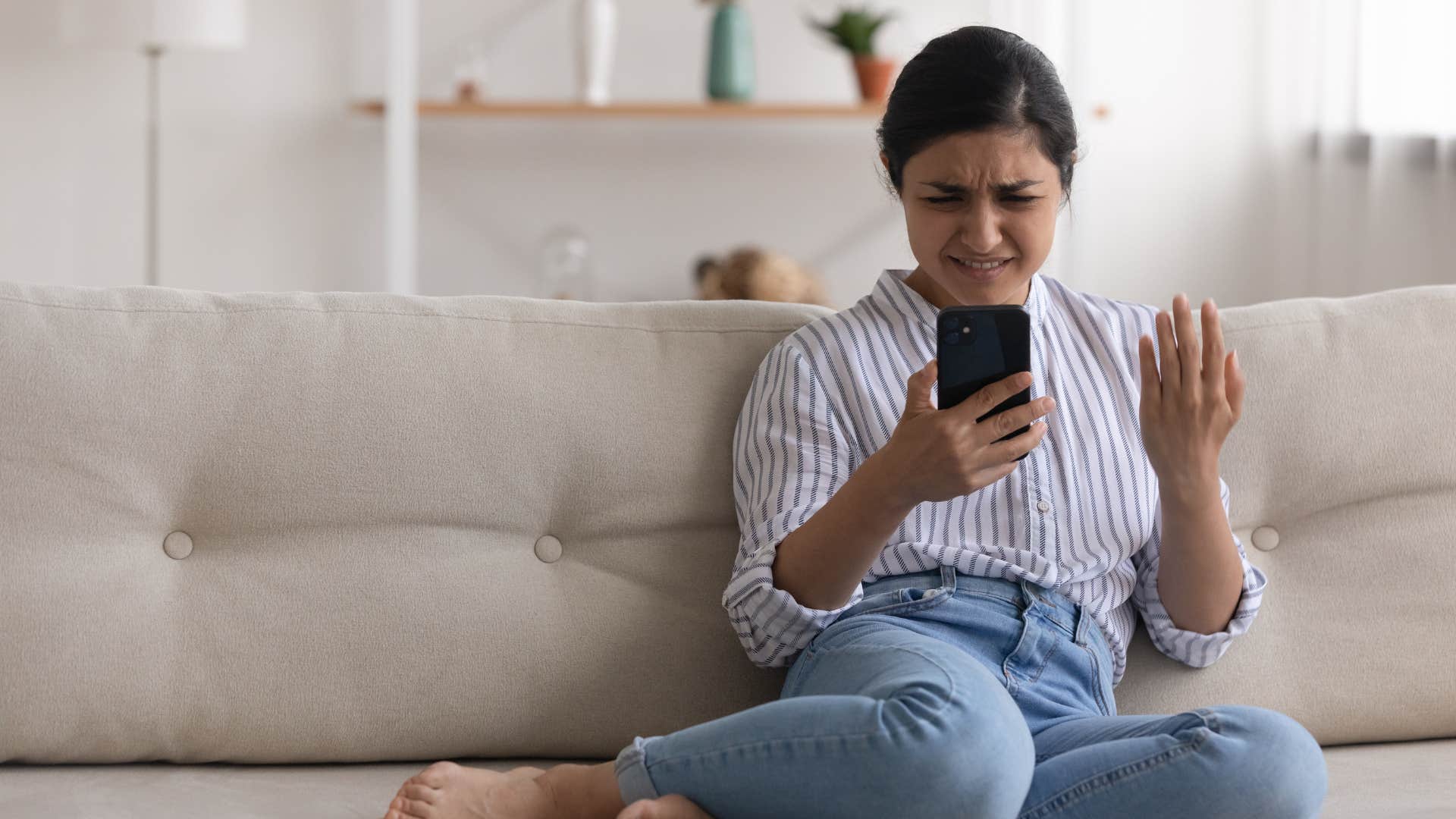 woman offended after reading text that says I was just joking