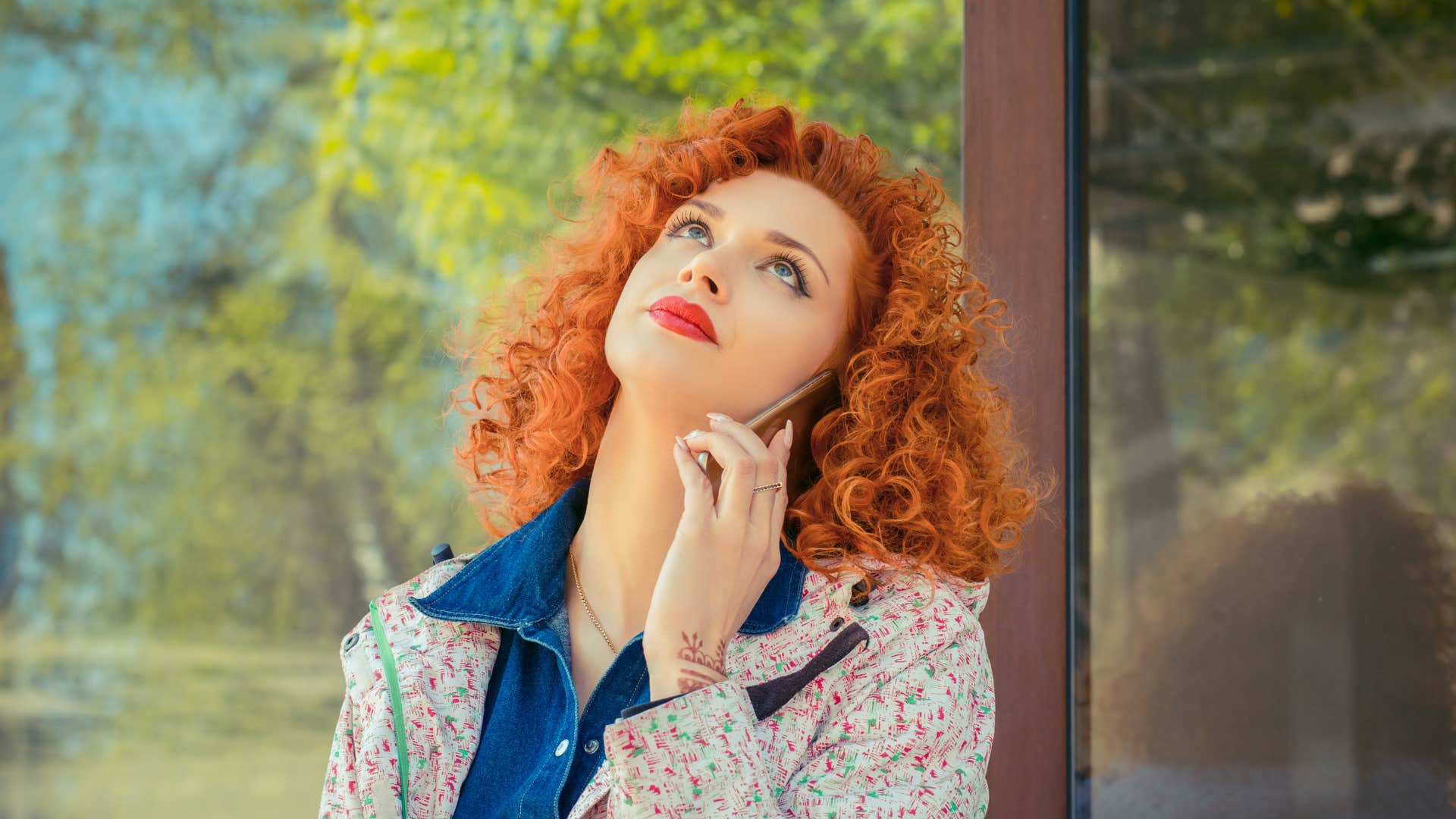 woman annoyed by small talk on the phone