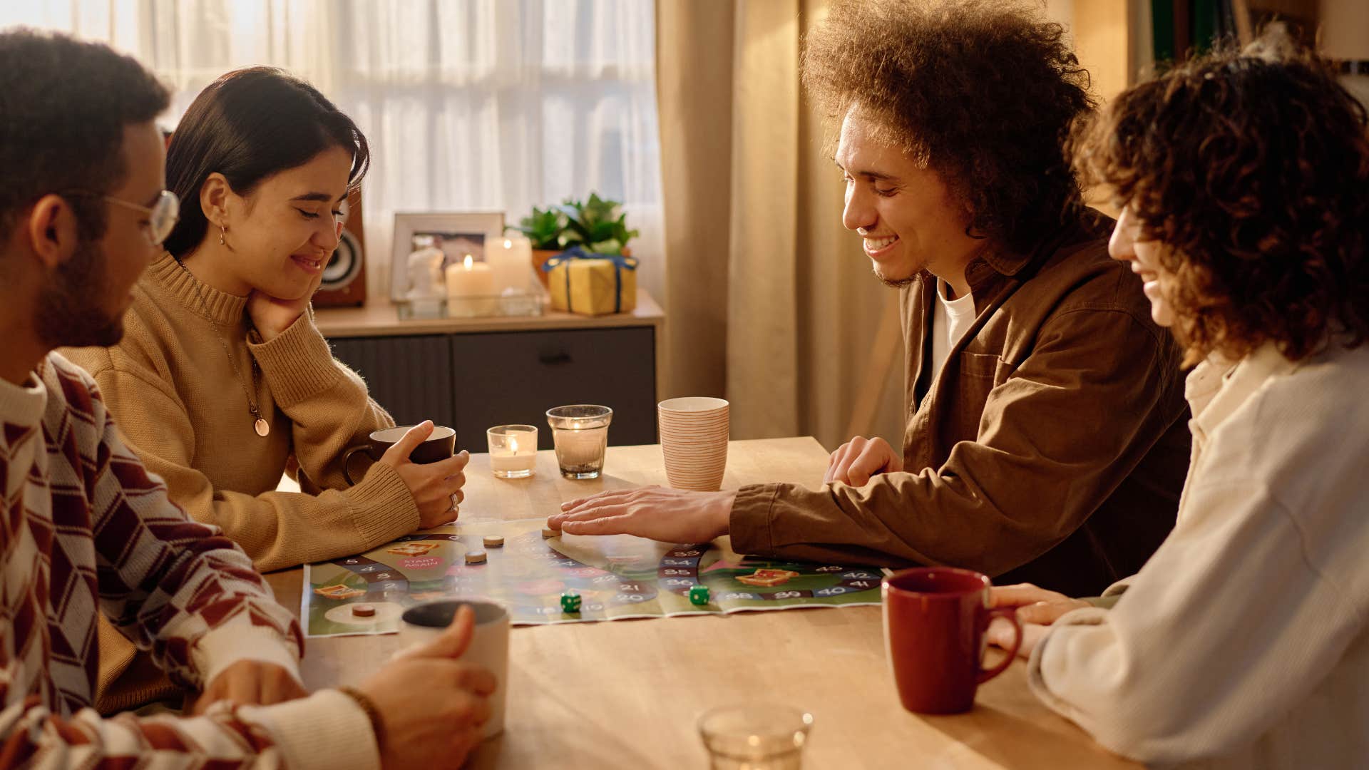 frugal friends playing board games together