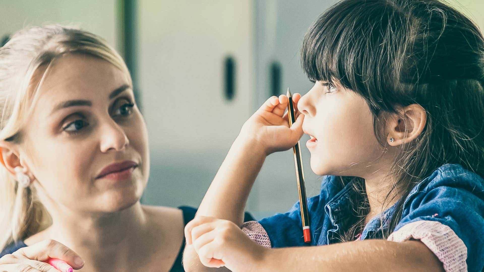 Woman with a lack of teacher-student boundaries at school.