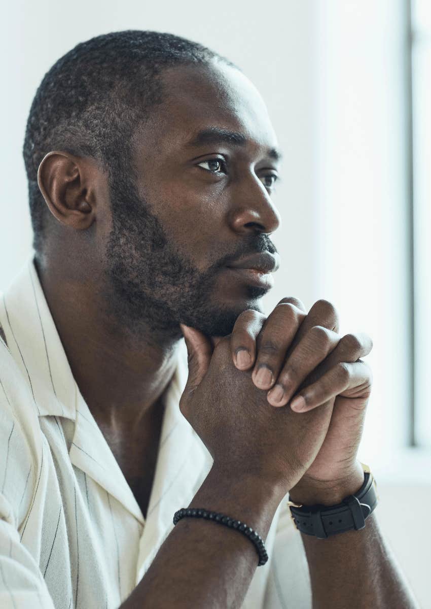 thoughtful adult man