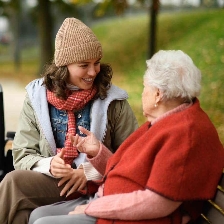 Young woman and elderly friend