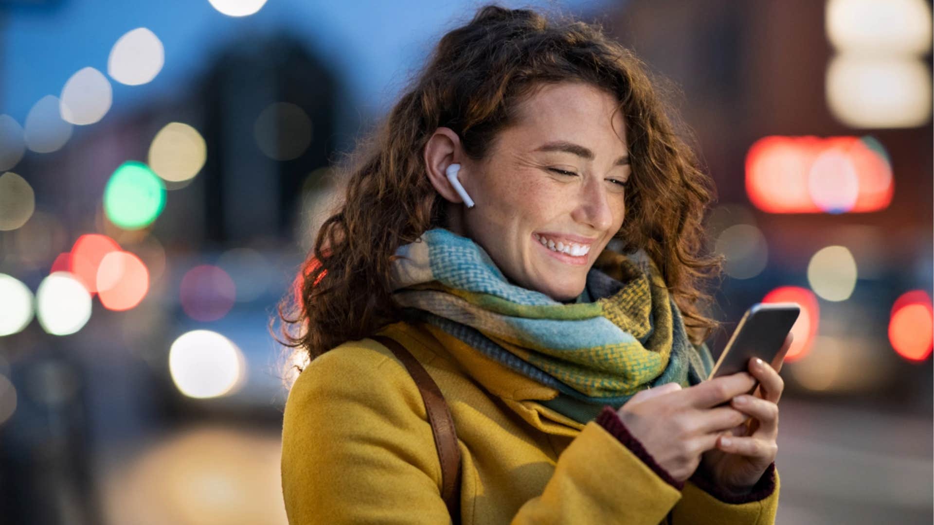 Woman enjoying an audiobook she got for free