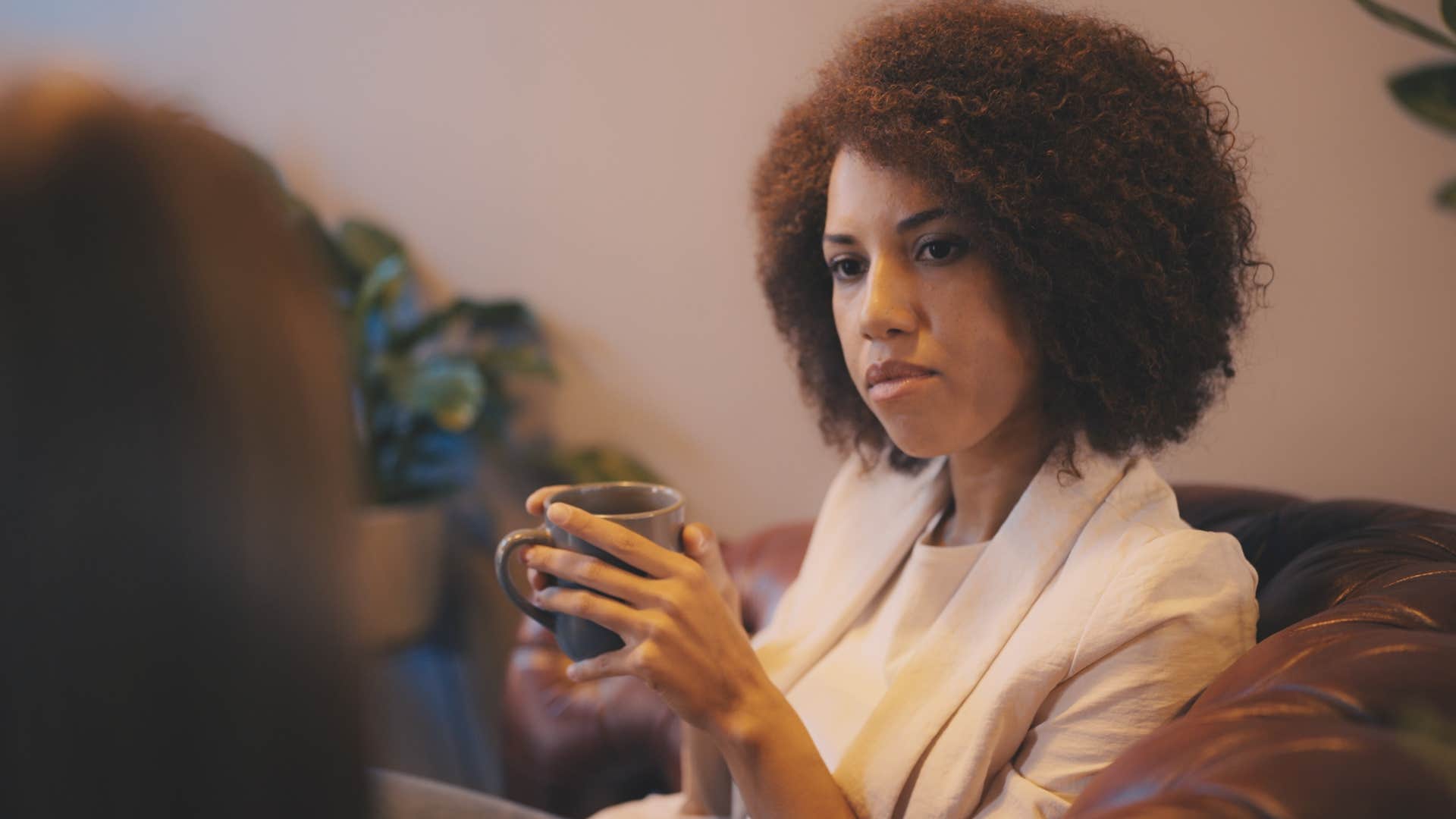 woman feeling tense around friend who isn't good for her