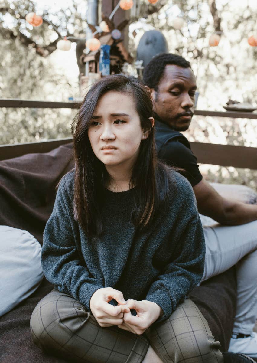 upset couple looking away from each other