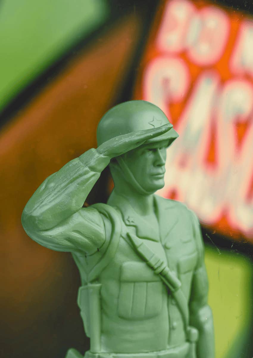 vintage green plastic army soldier toy