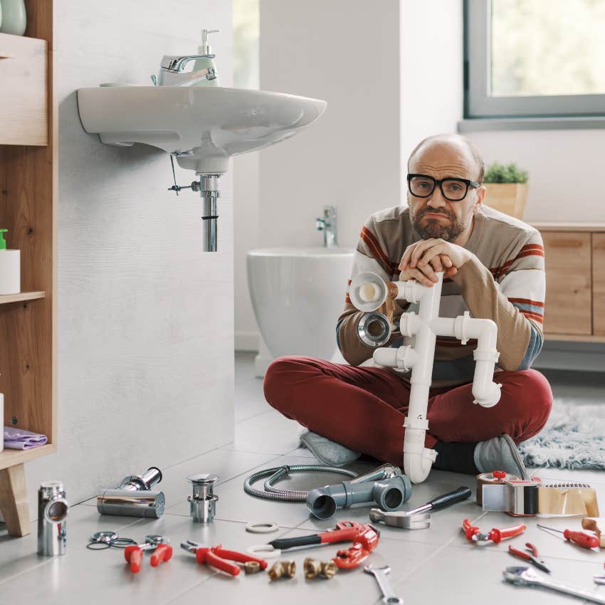 man who damaged his plumbing because he went to the bathroom in the sink