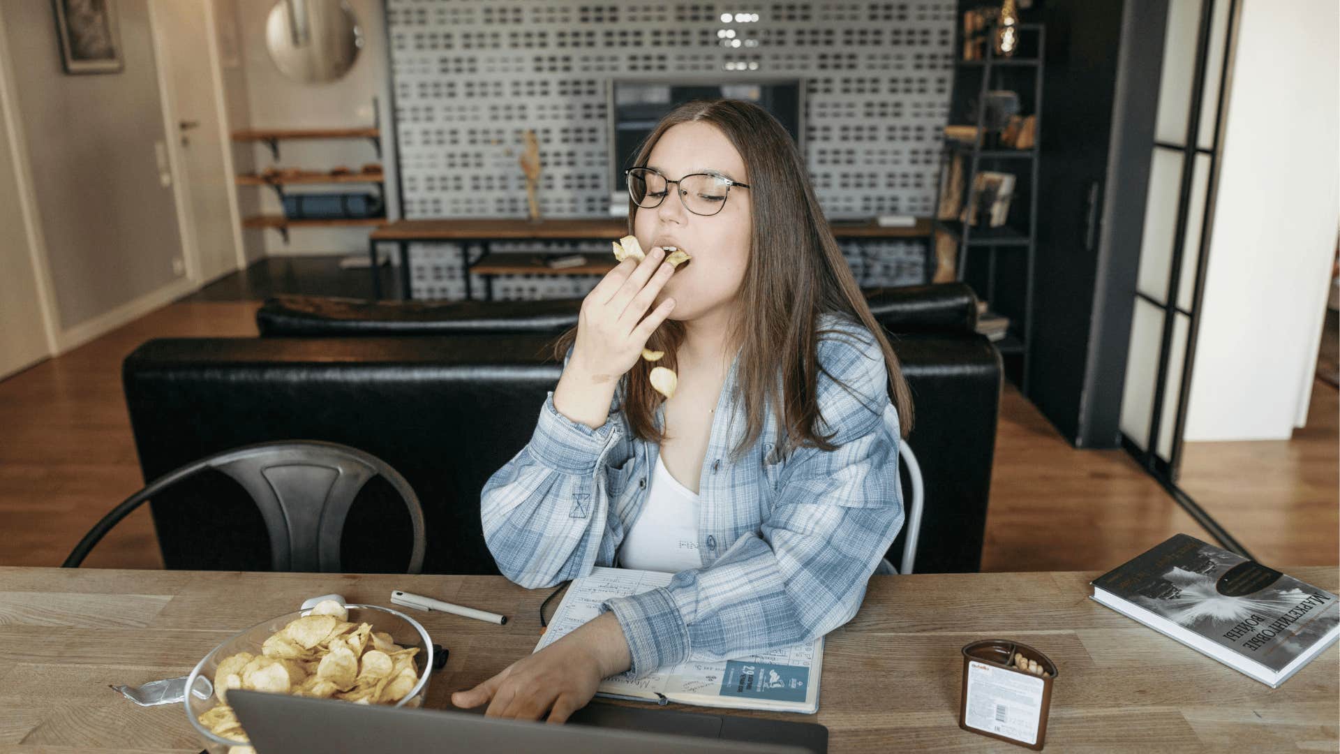 woman having a poor diet is a habit to let go of