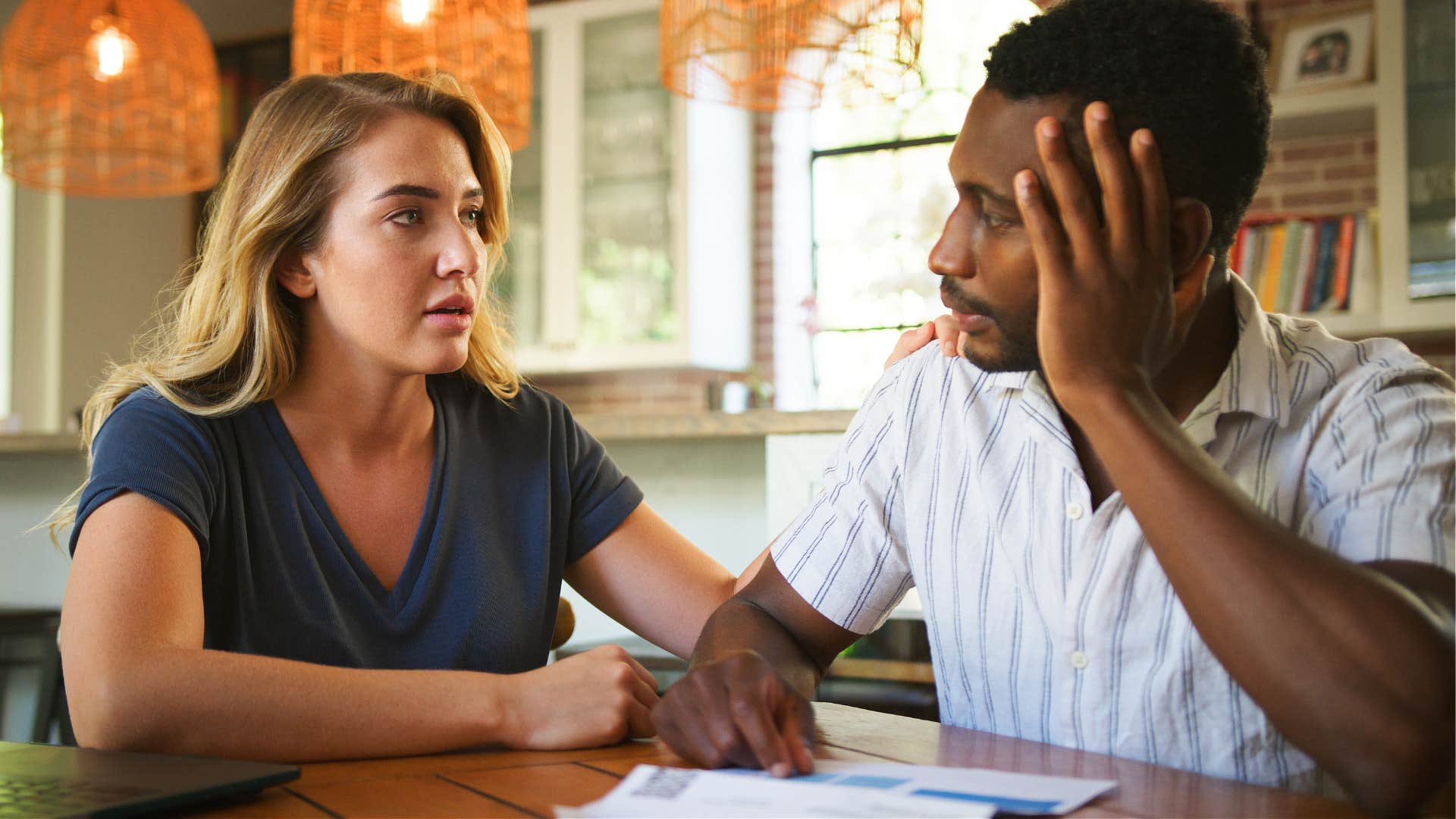 Man who speaks openly about his emotions with his wife.