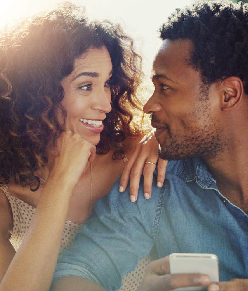 Affirming woman makes happy man feels known to his core