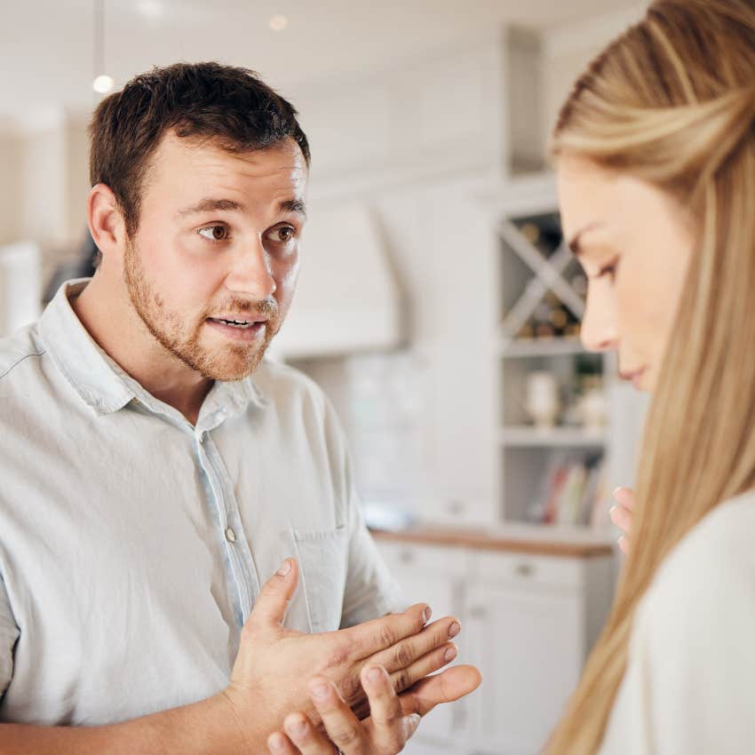 man arguing with partner