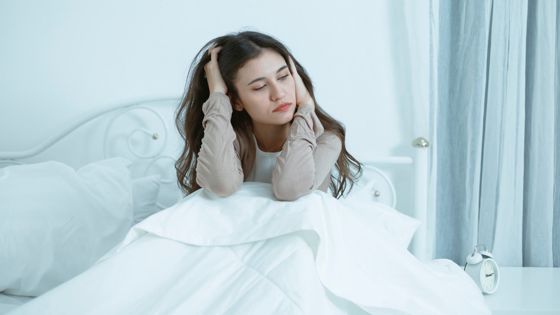 woman who always feels anxious in love with her poor sleep