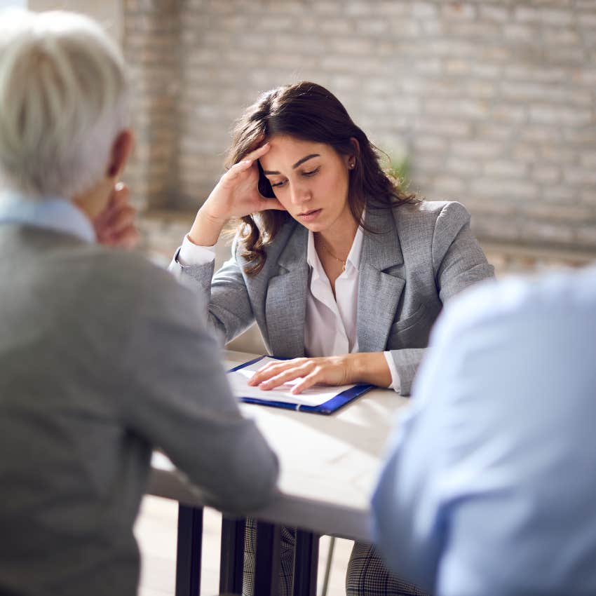 female interviewee disappointed with salary offer