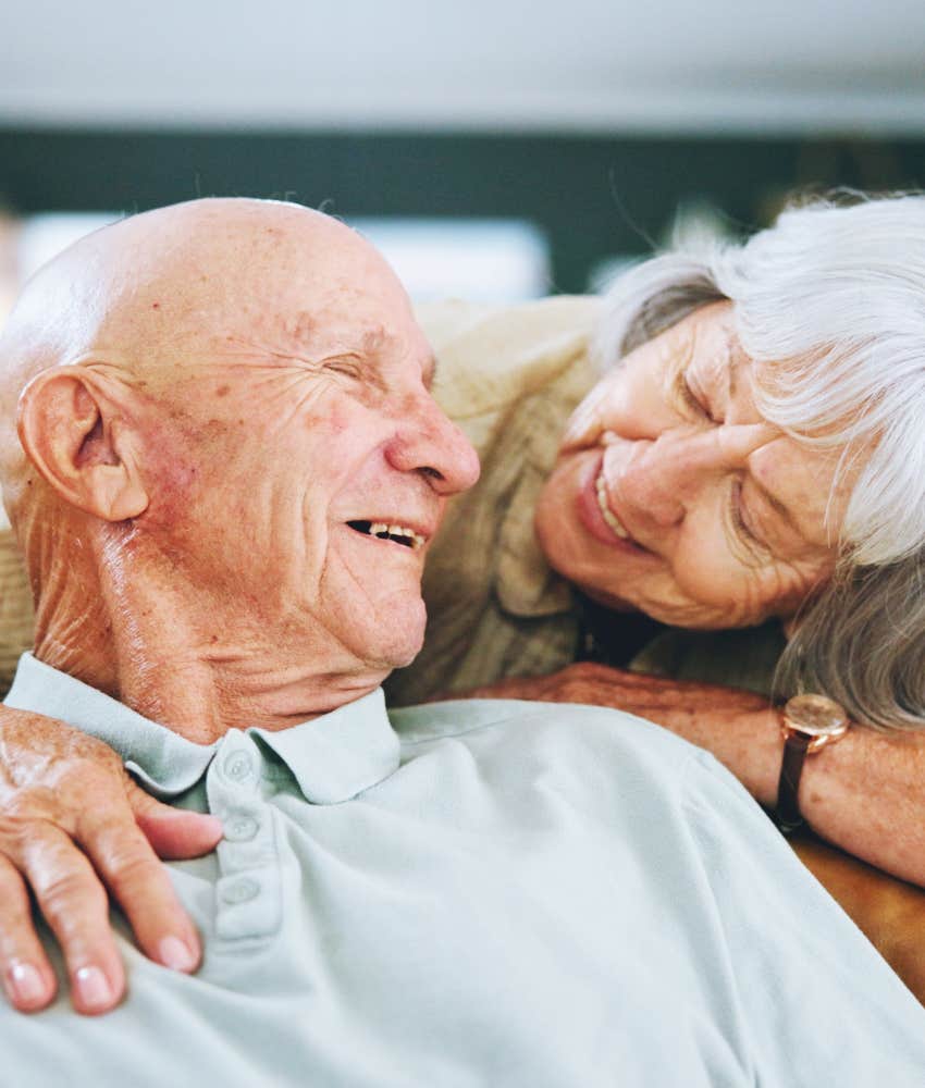 Older couple show compassion for emotions in relationship