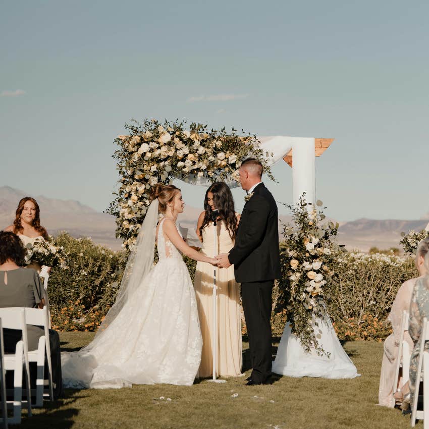 bride and groom getting married at destination wedding
