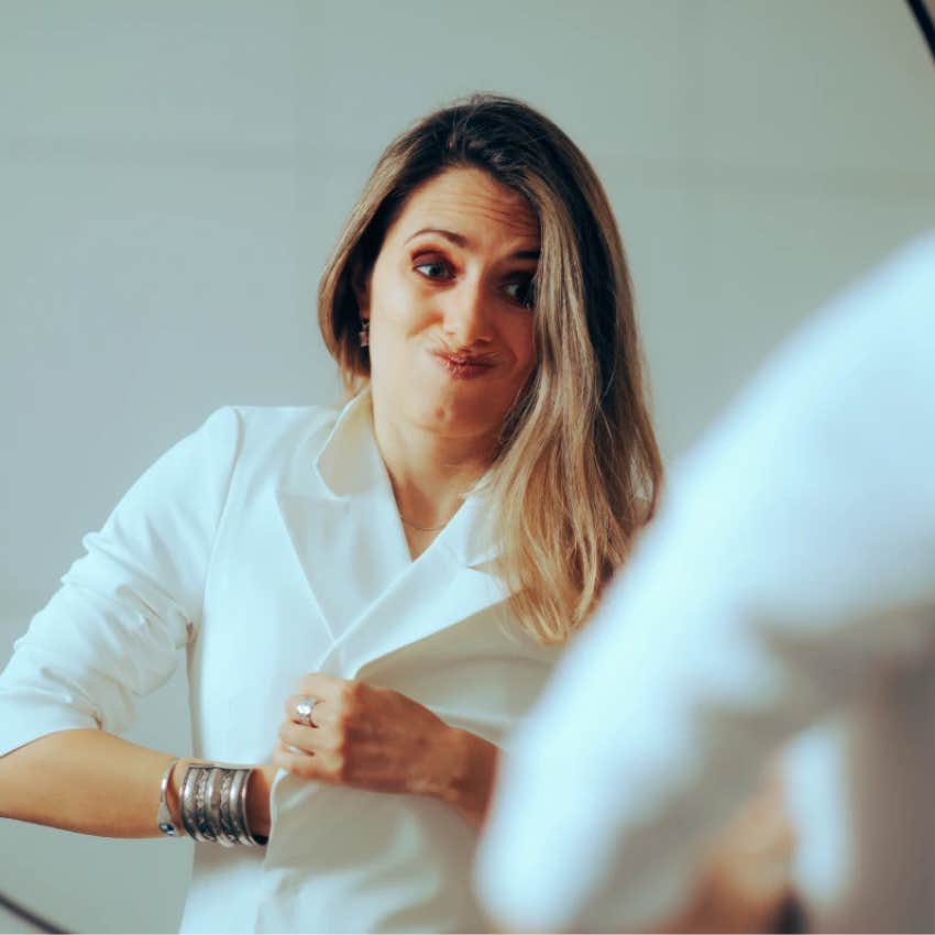 woman who is uncomfortable wearing bra due to common design flaw