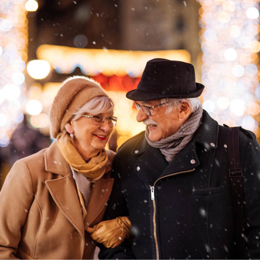 laughing elderly couple
