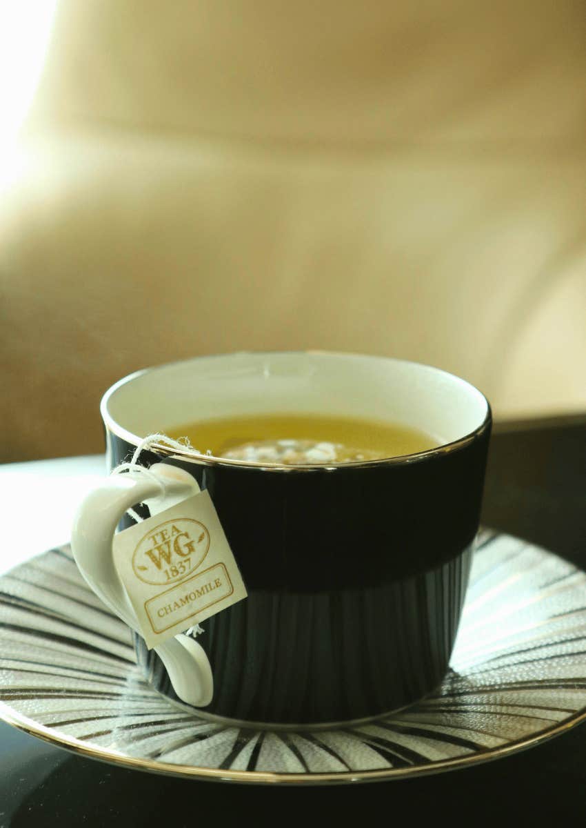 cup of chamomille tea for sleep