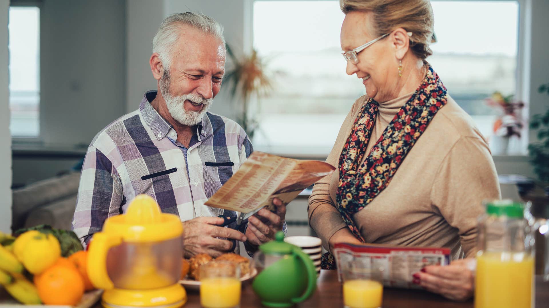 Elder couple eat breakfast showing diet as habit