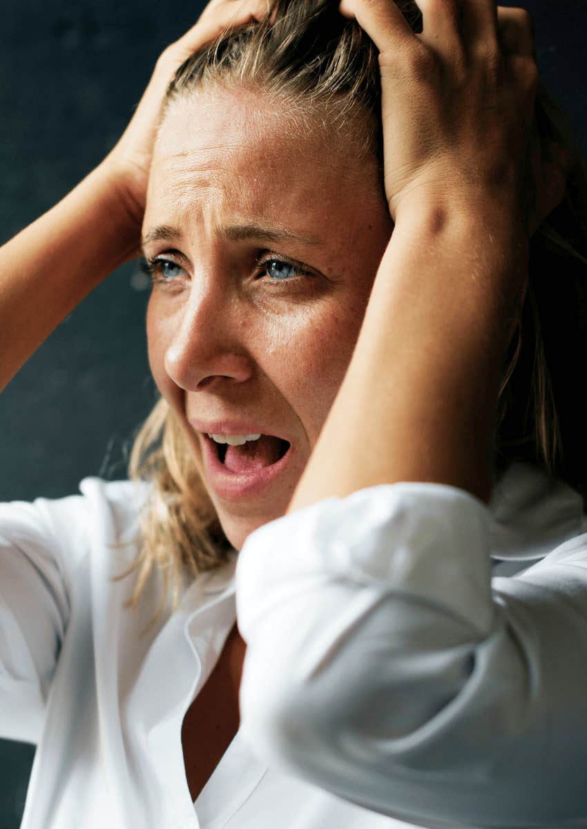 devastated older woman