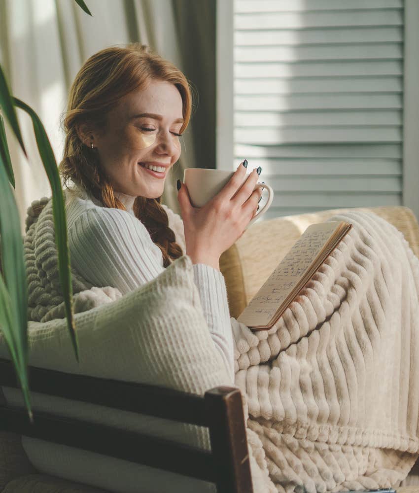 Peaceful woman enjoys a break showing divorce made better parent