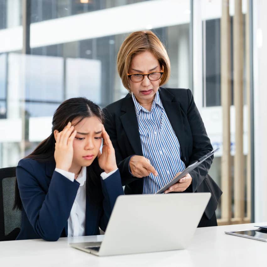 woman with a micromanaging boss is a workplace red flag
