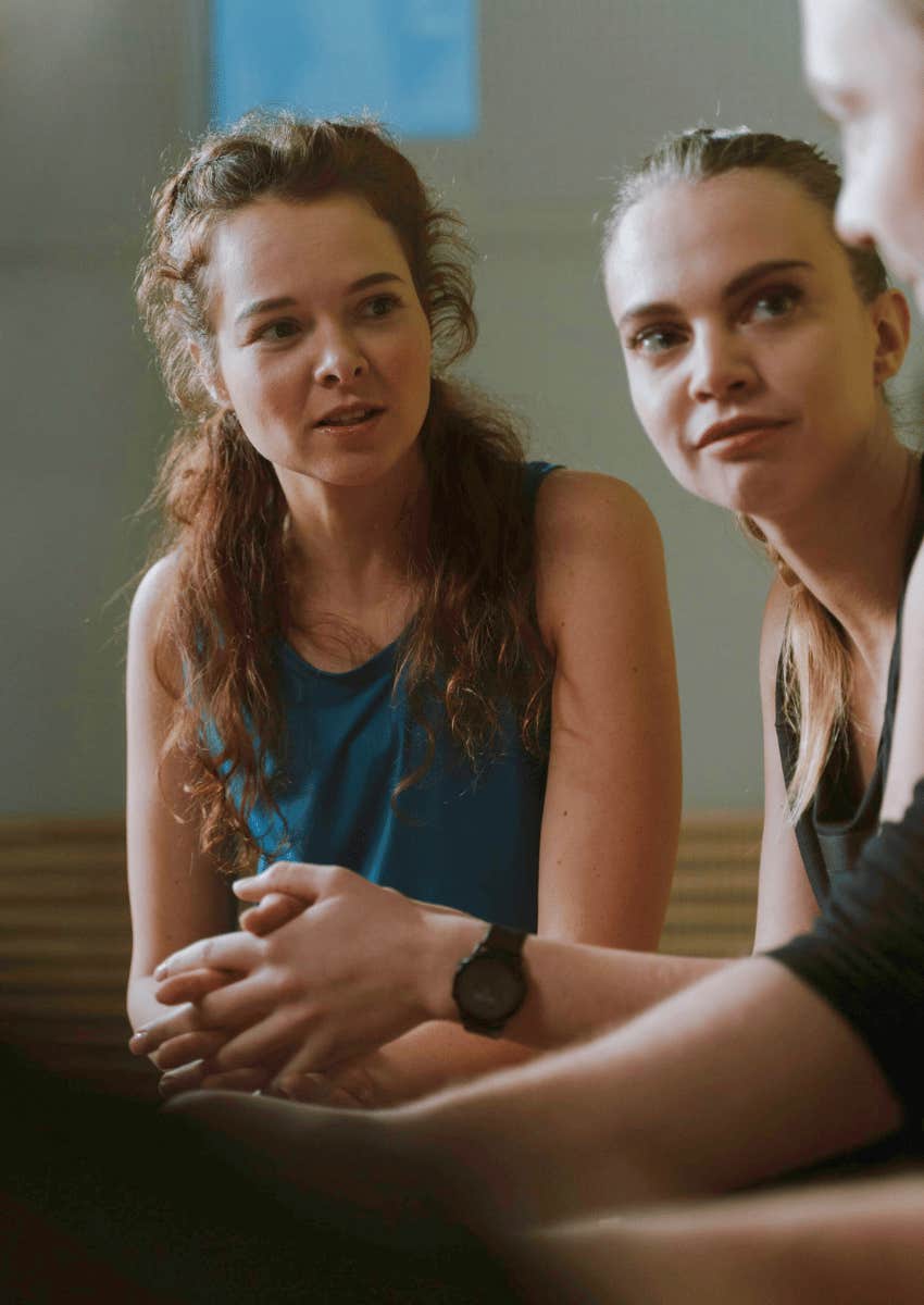 friends sitting together and talking