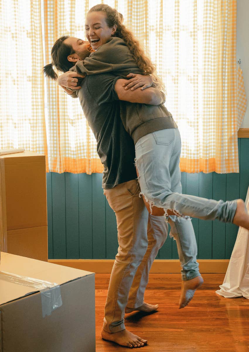 good man compliments woman he loves by offering his help