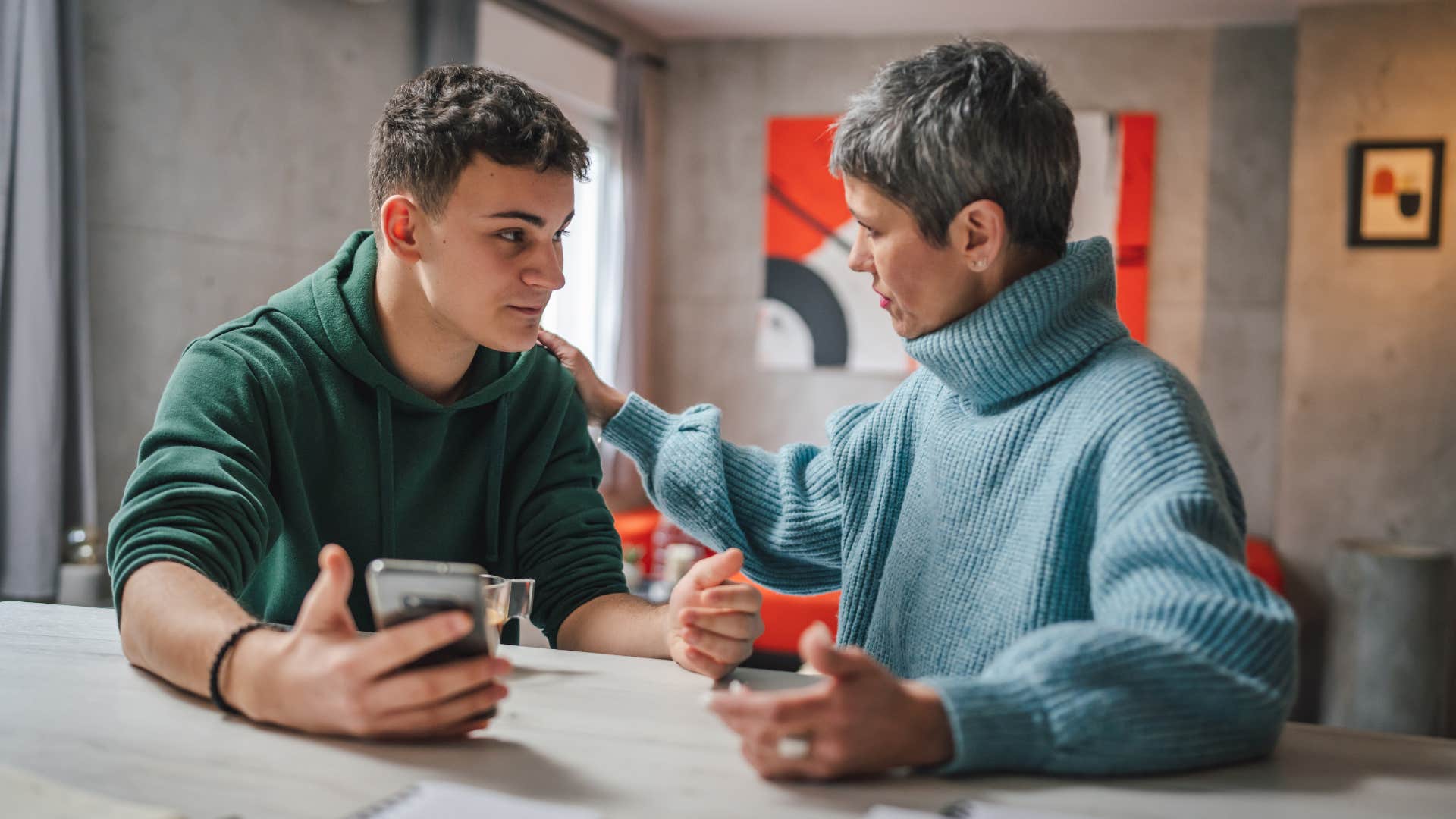 teen boy whose gradparents are annoyed his parents explain things instead of saying no