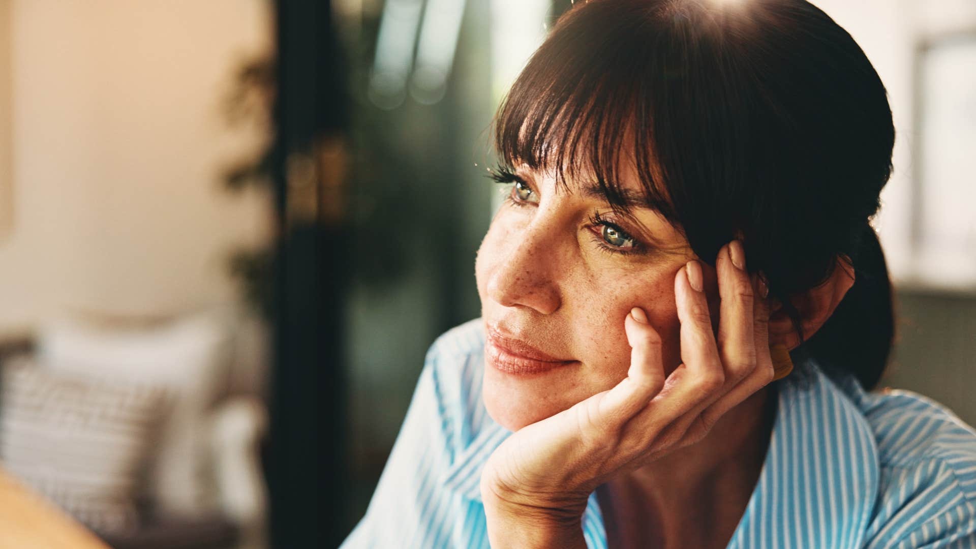 pensive high iq woman who goes a step deeper
