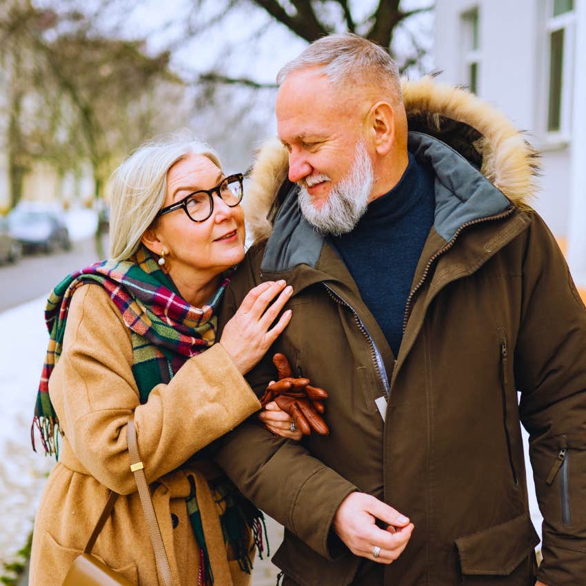 happy older couple experience brain changes from being in long relationship