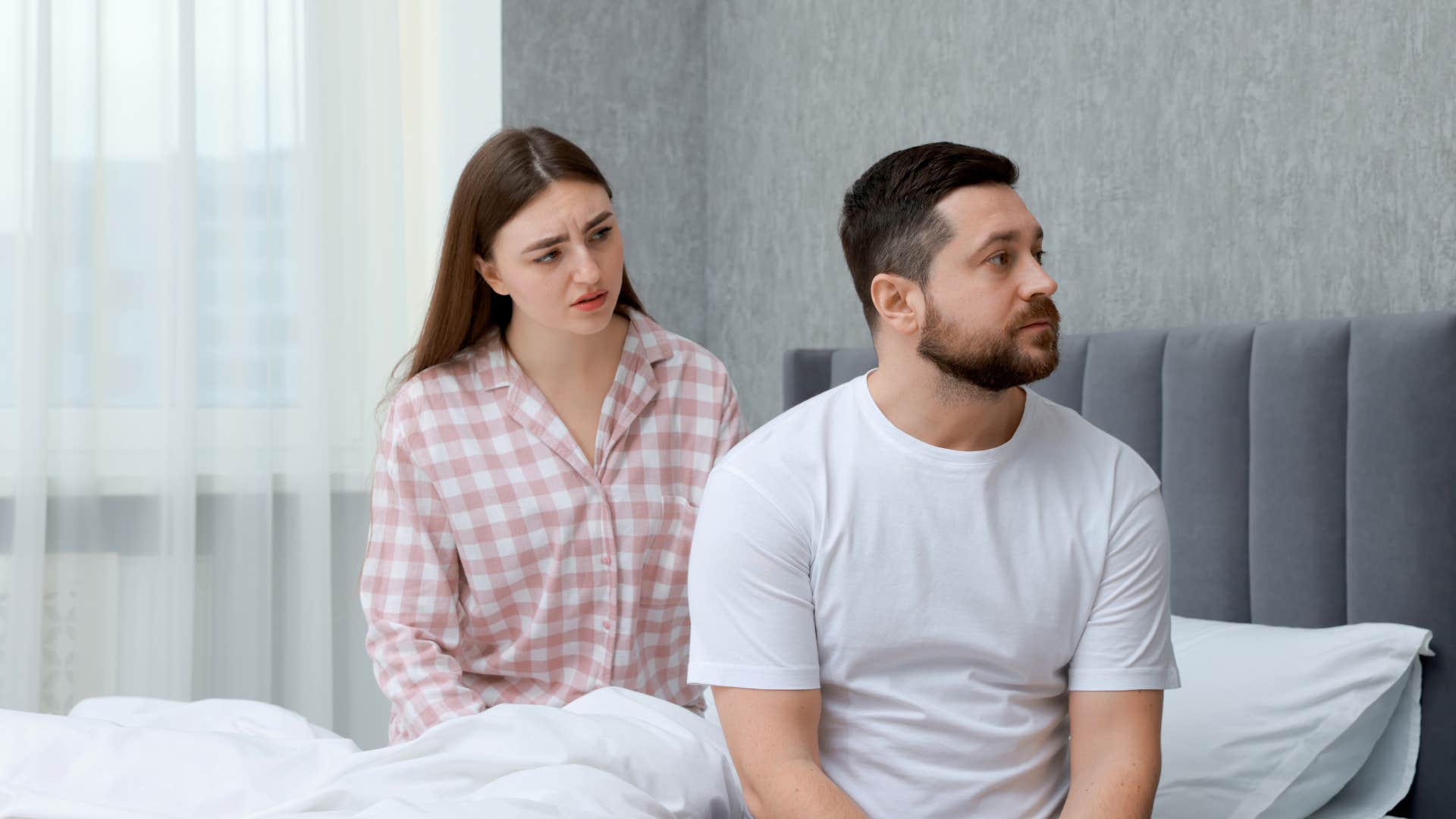 manipulative husband turned away from wife saying to get over it