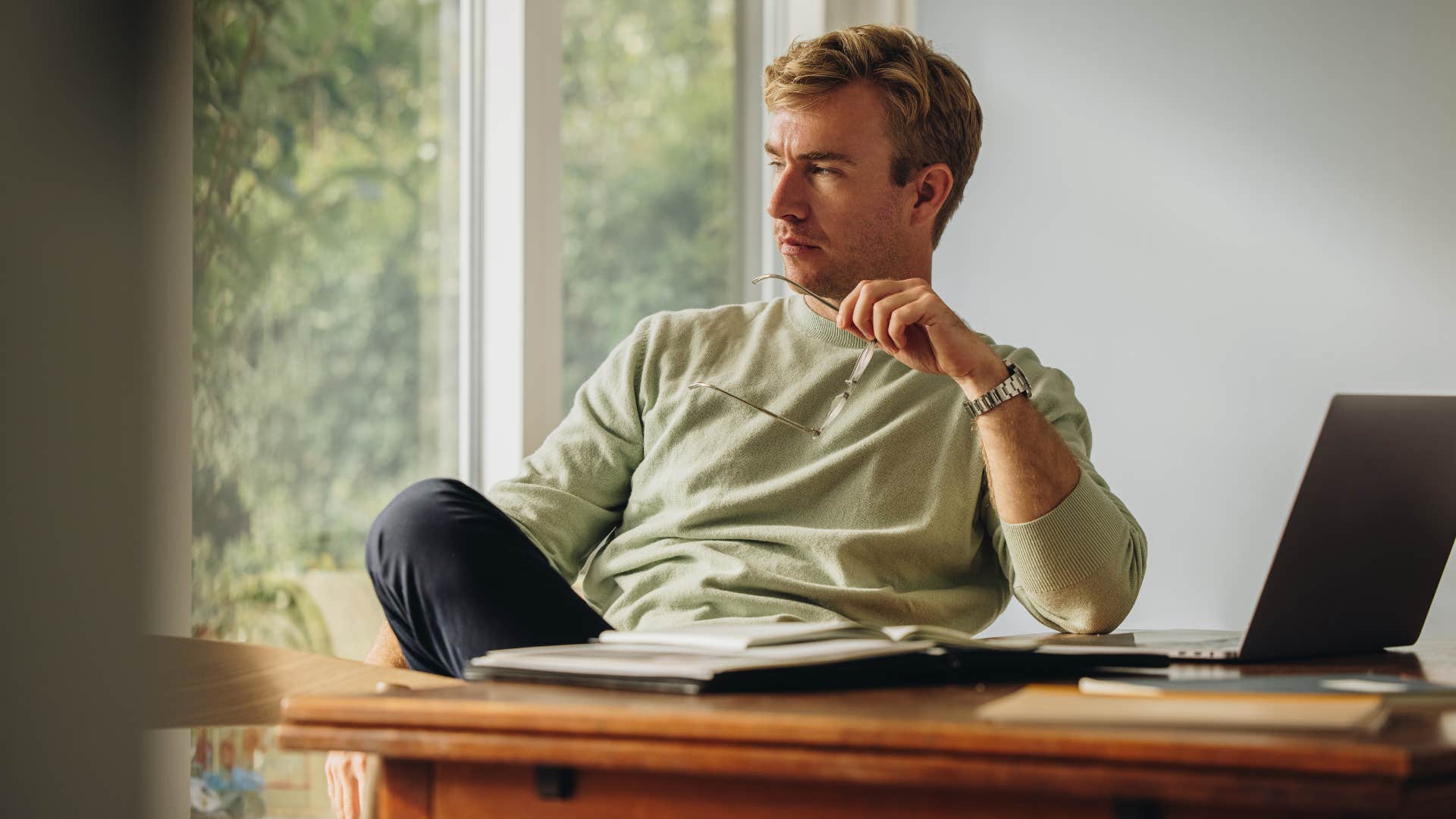 unbearably lonely man who has become self-reliant