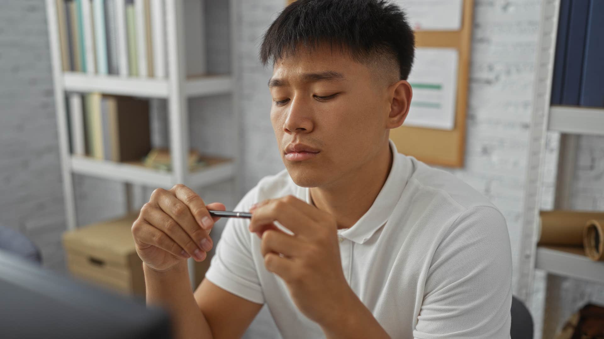unbearably lonely man who rarely laughs out loud