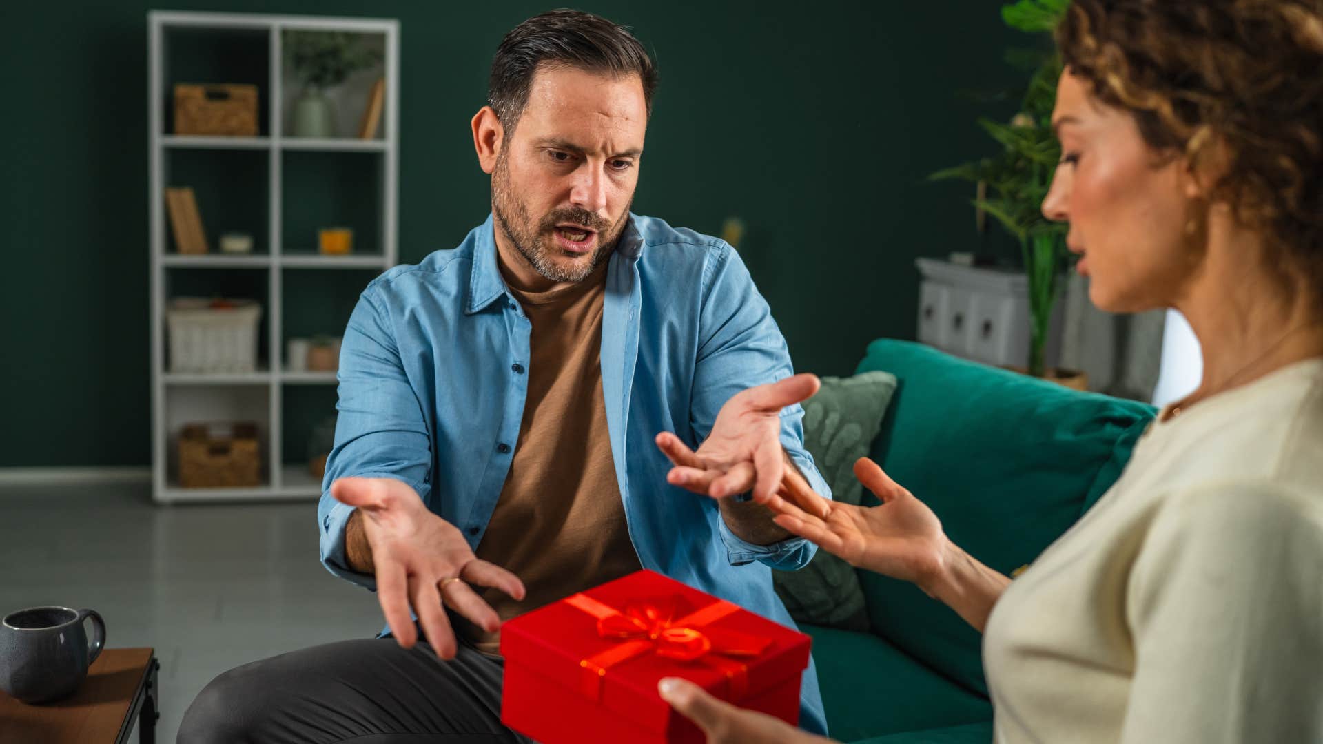 selfish man saying what I do should be enough to his wife