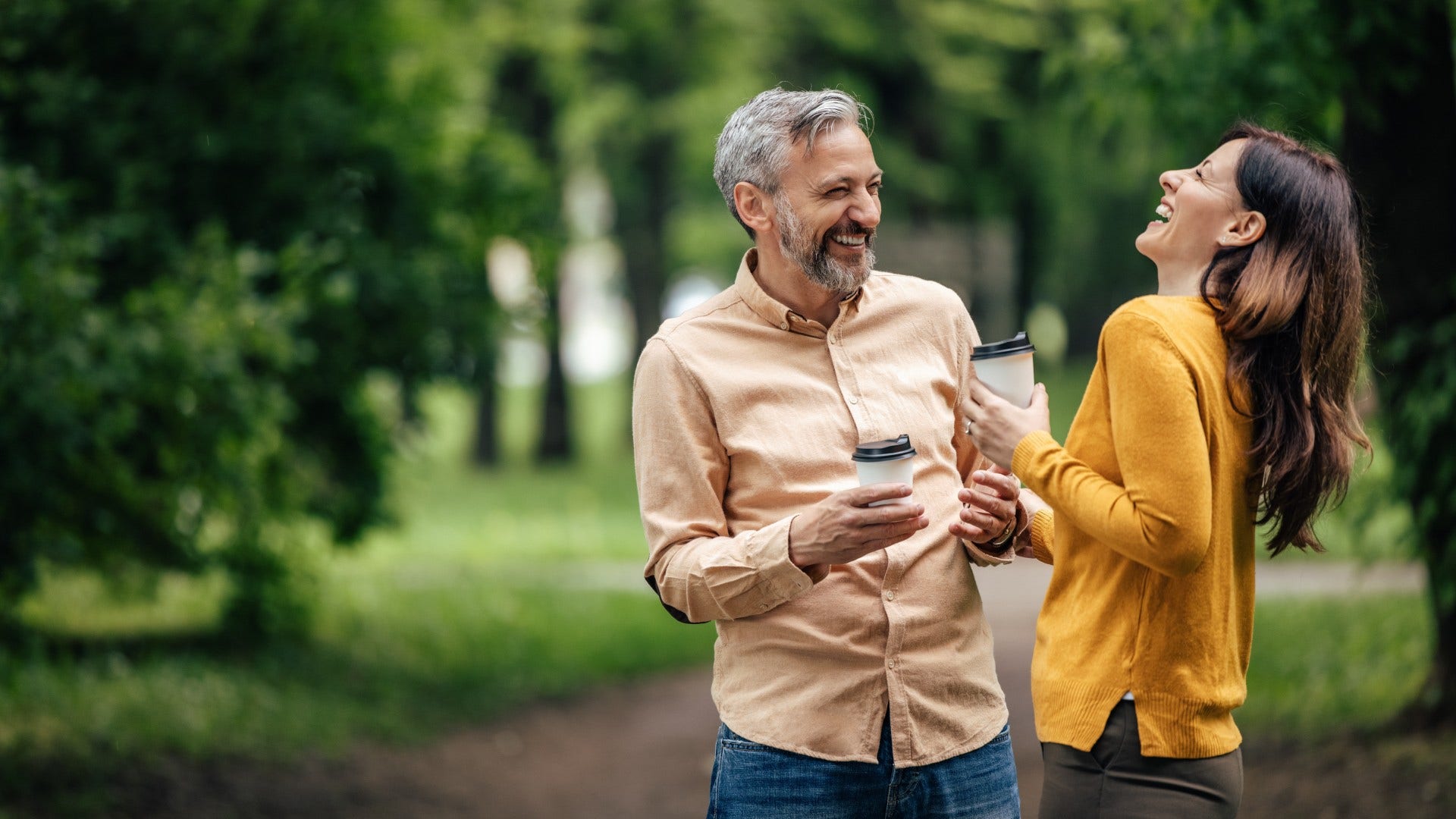 couple who is probably solid laughing about social mishaps as a team