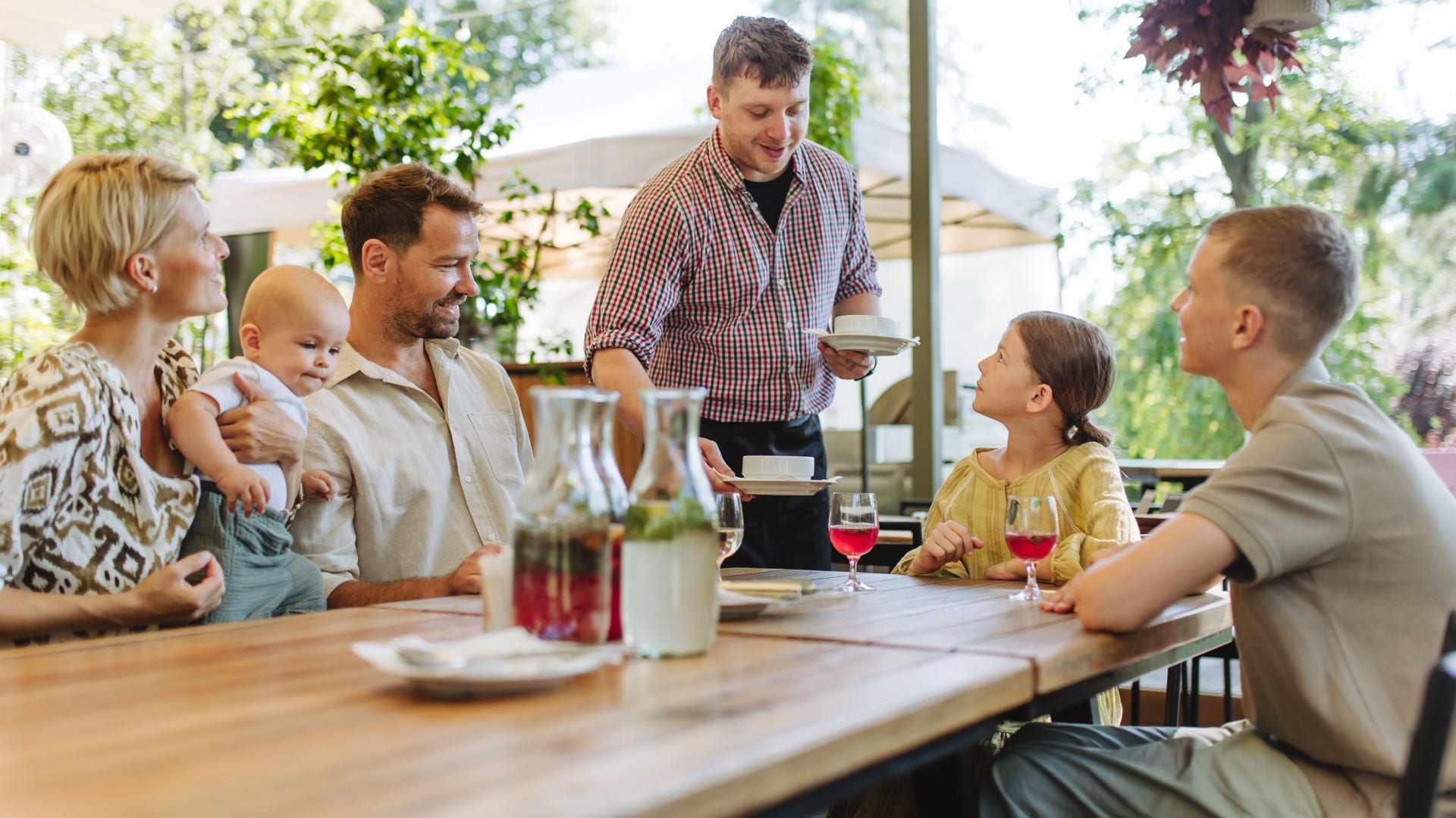 children respecting people in positions of service that shows parenting paid off