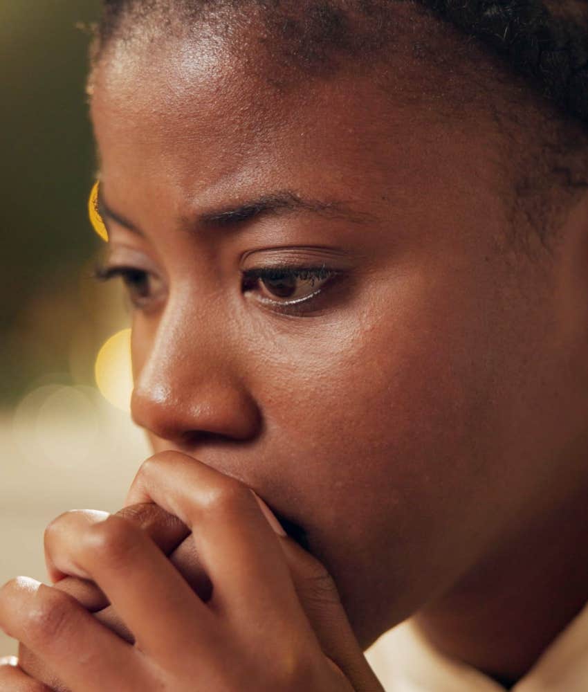 Worried person doesn't feel good showing the struggle more