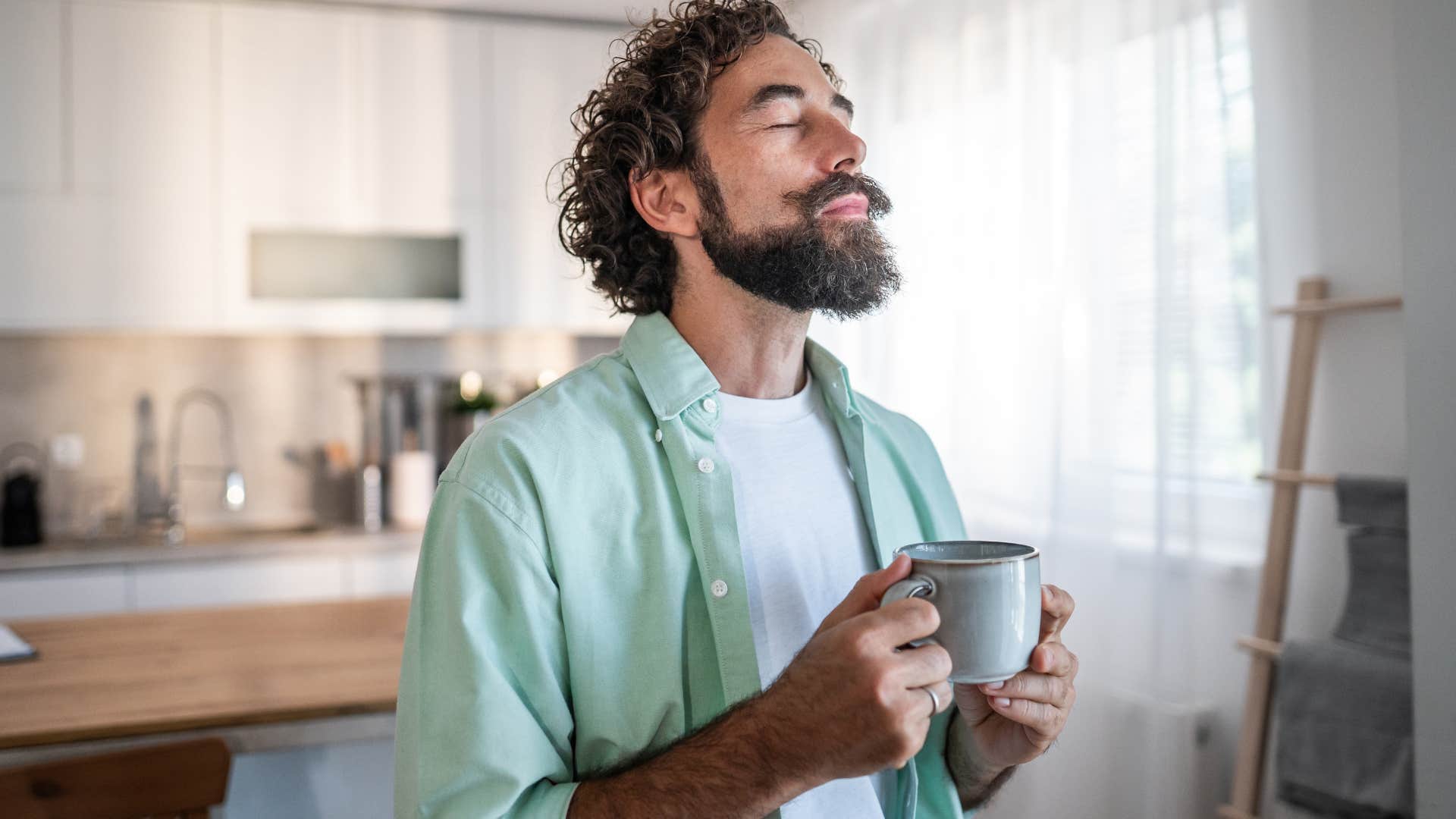 man who has a strong sense of trust in his body meditating