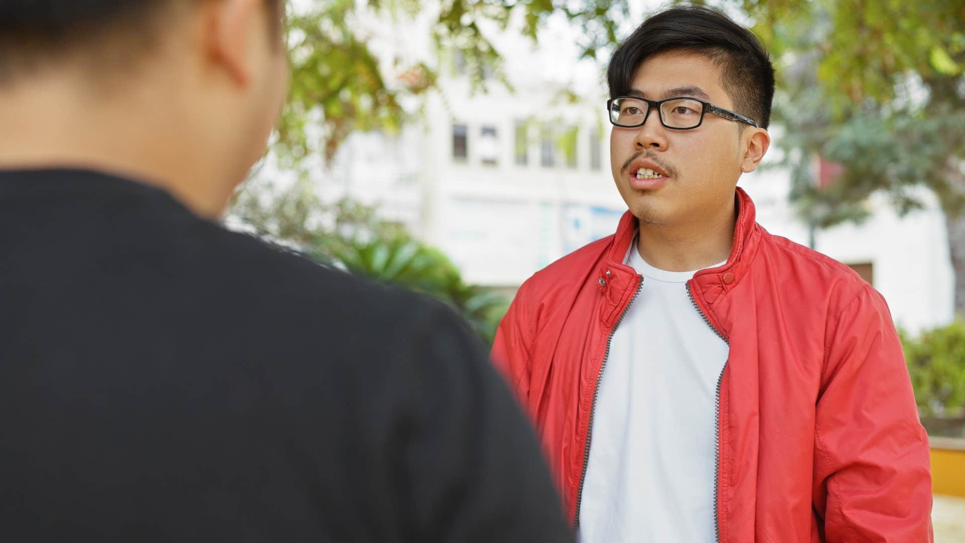 intuitive man who notices patterns when talking to a friend