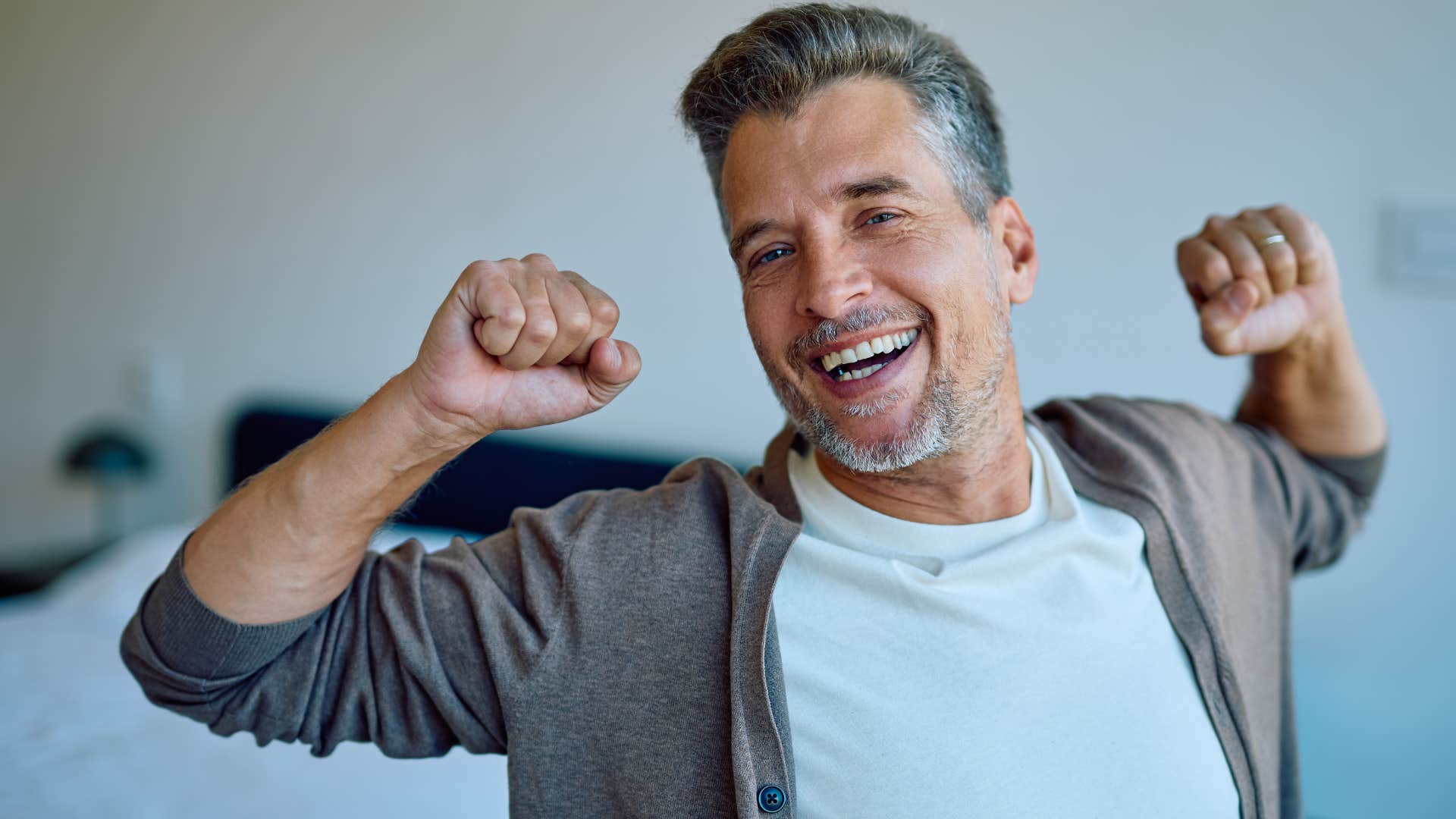 boomer man being intentional with himself