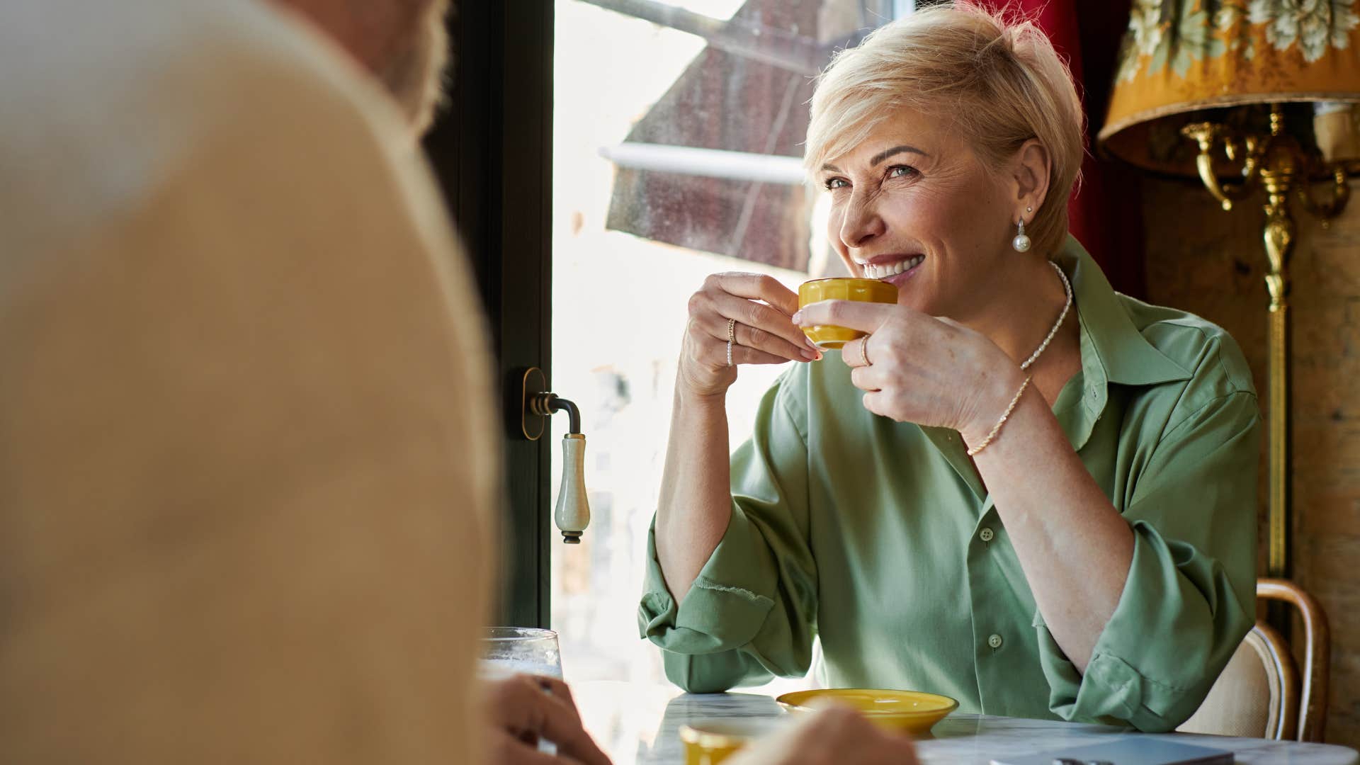 Woman who prefers in-person contact over digital communication at home.