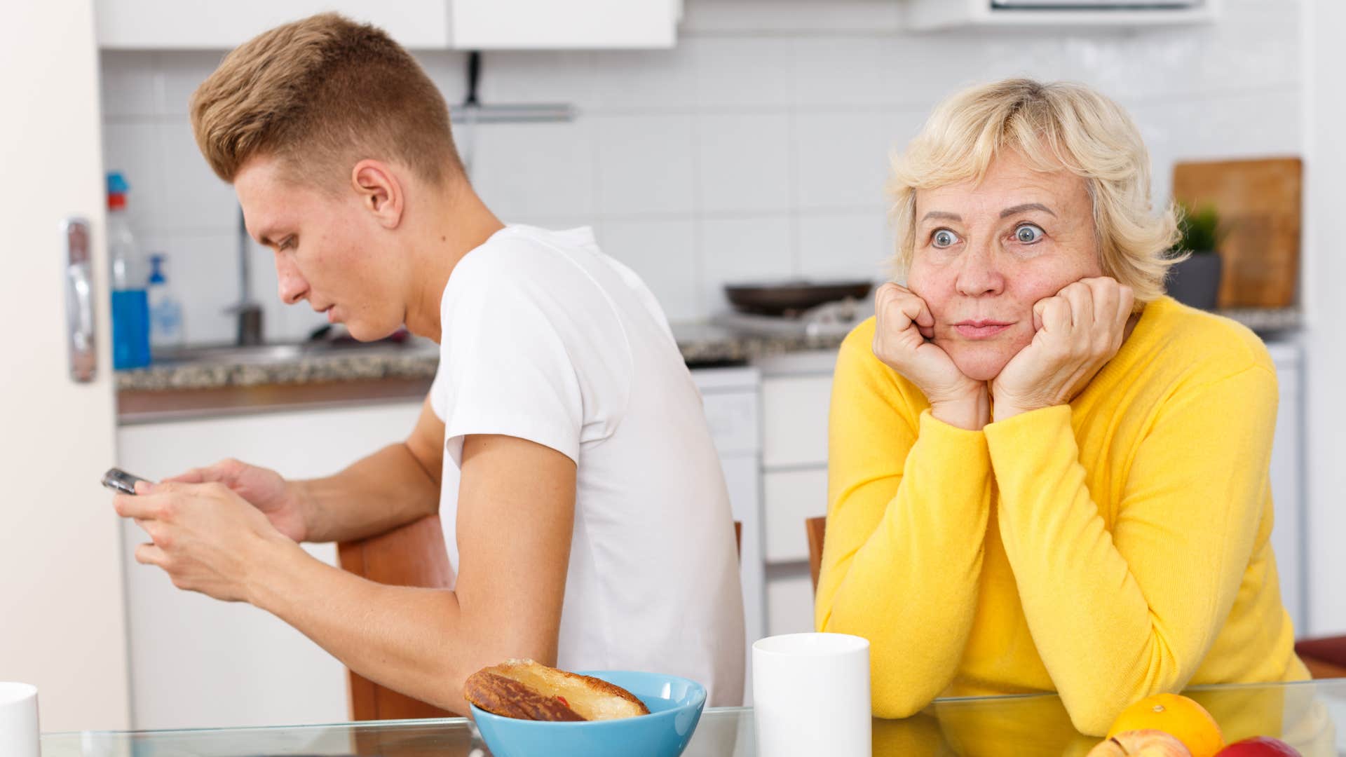 emotionally detached adult son telling mom i don't have time for this