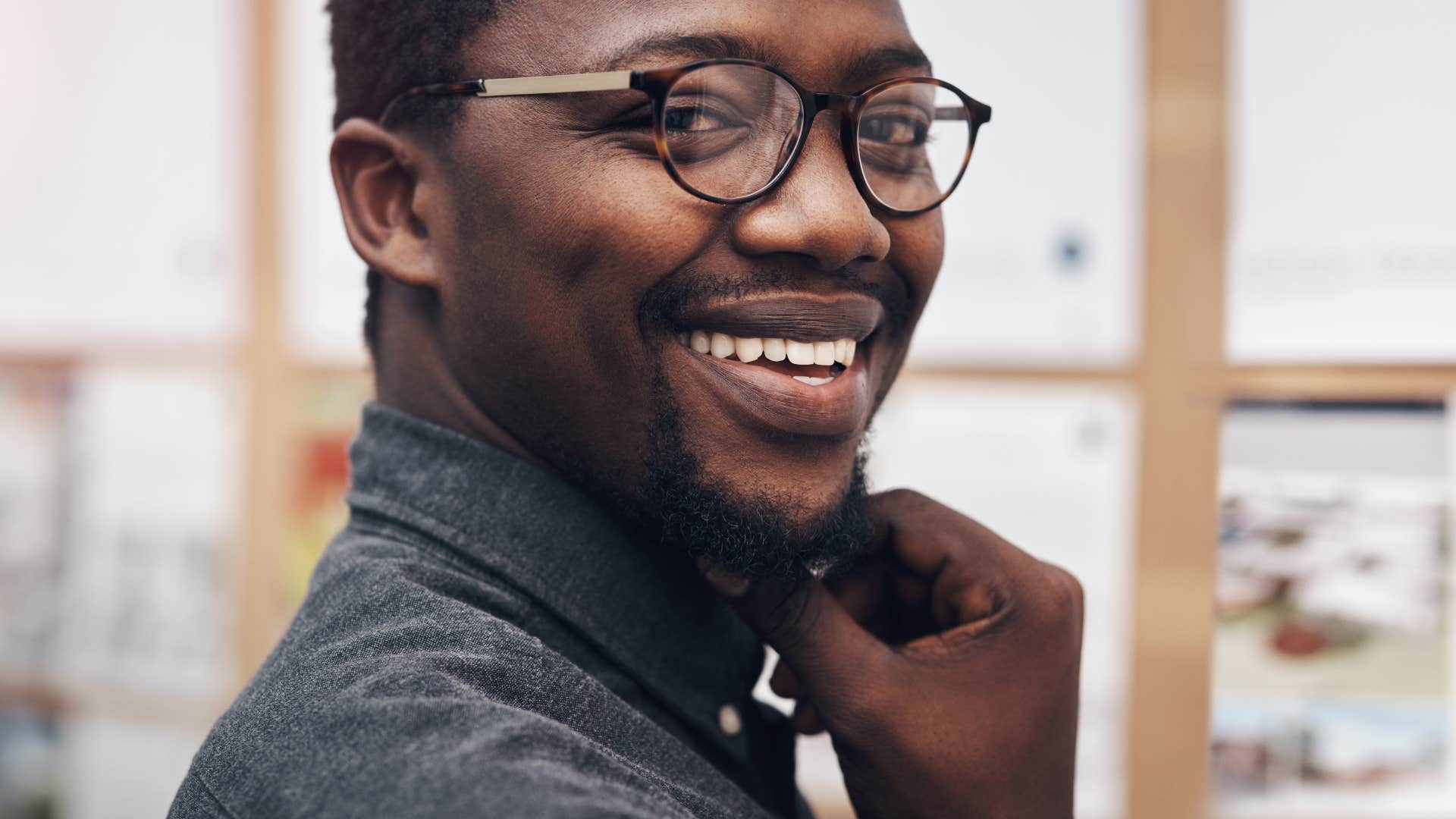 smiling man who believes in himself