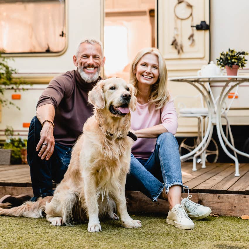 happy older couple has no pressure from society to get married