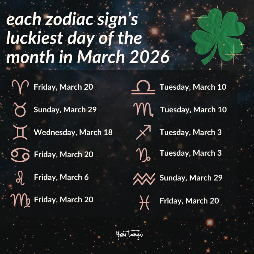 luckiest day month zodiac sign March 2026