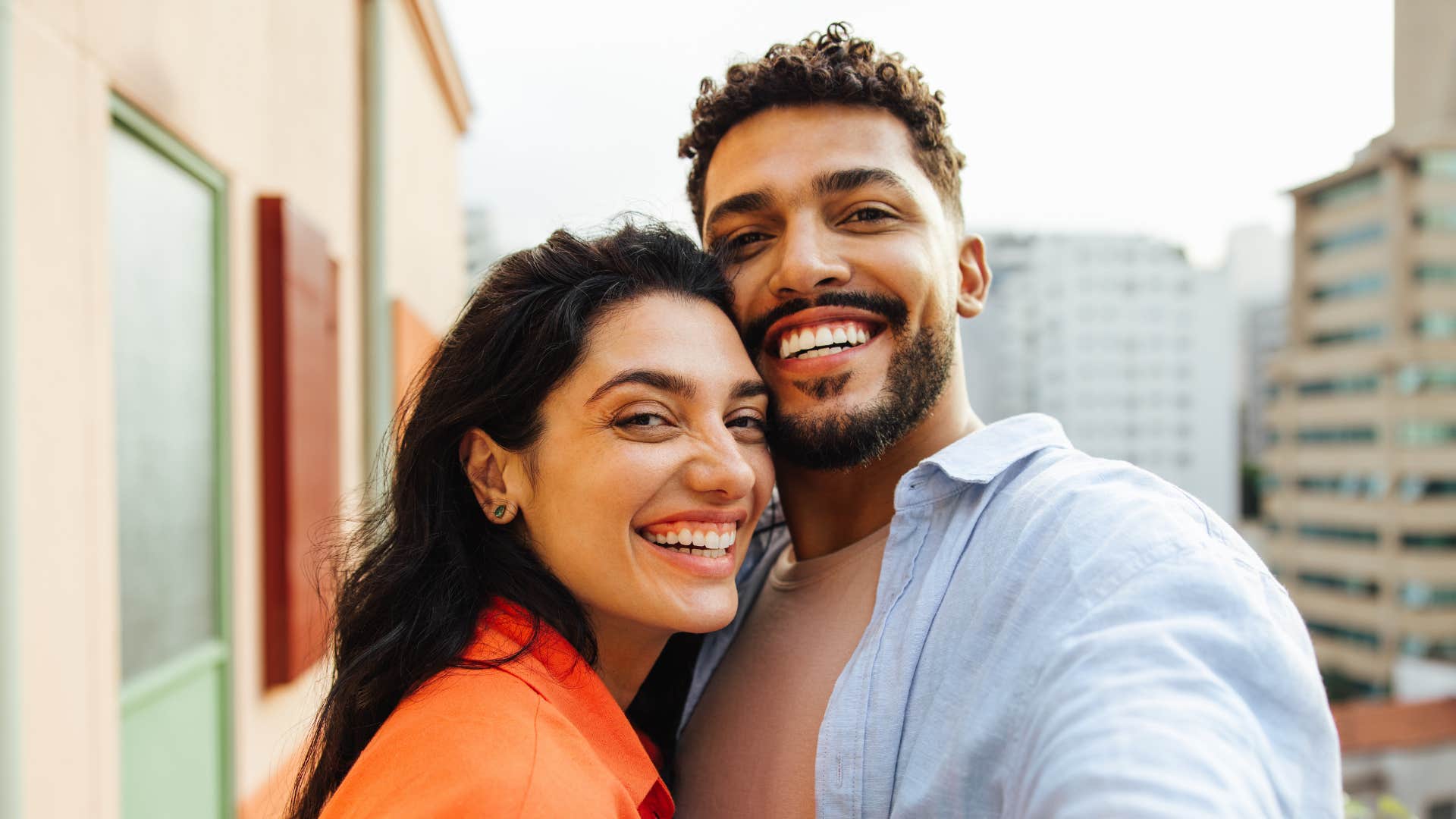 Close couple embrace showing investment in love