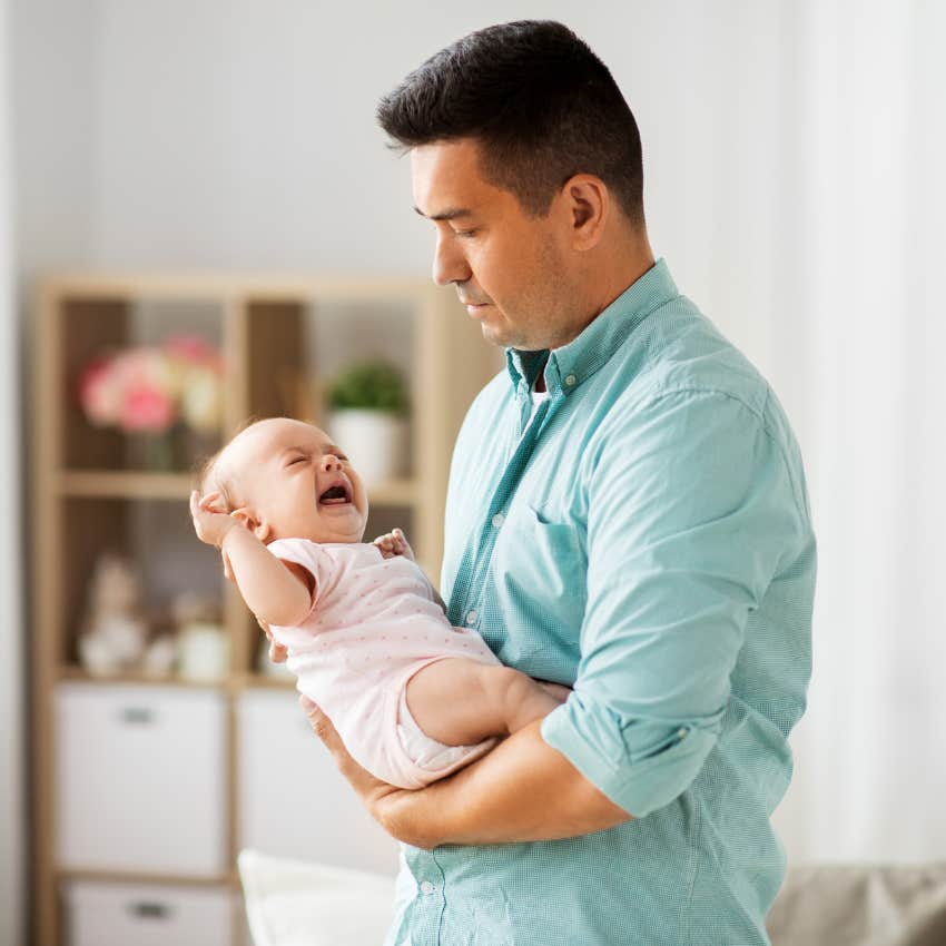 mom can't trust husband leaving baby unattended changing table